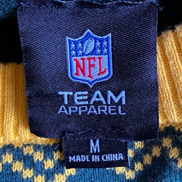 NFL Team Apparel Green Bay Packers Fair Isle Sweater Men Sz M Football Fandom - Picture 9 of 11